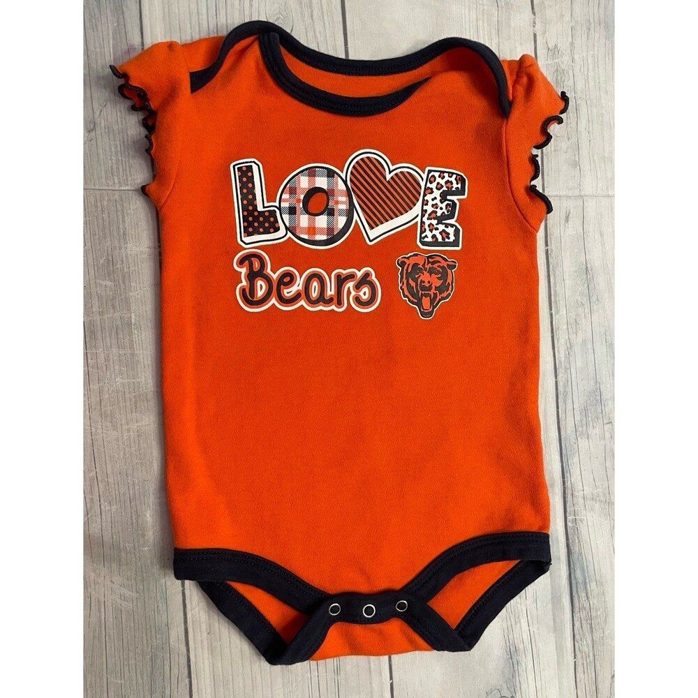 NFL Chicago Bears Football Baby Girl Onesie Bodysuit Outfit, Size 6-9 months